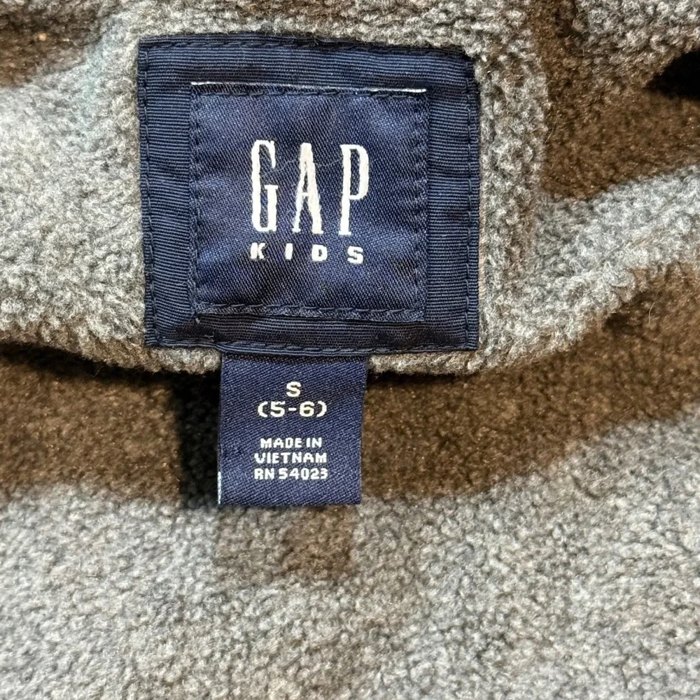 GAP Kids Navy Blue Zip Jacket Small (5-6) Fleece Lined Windbreaker Y2K Retro‎